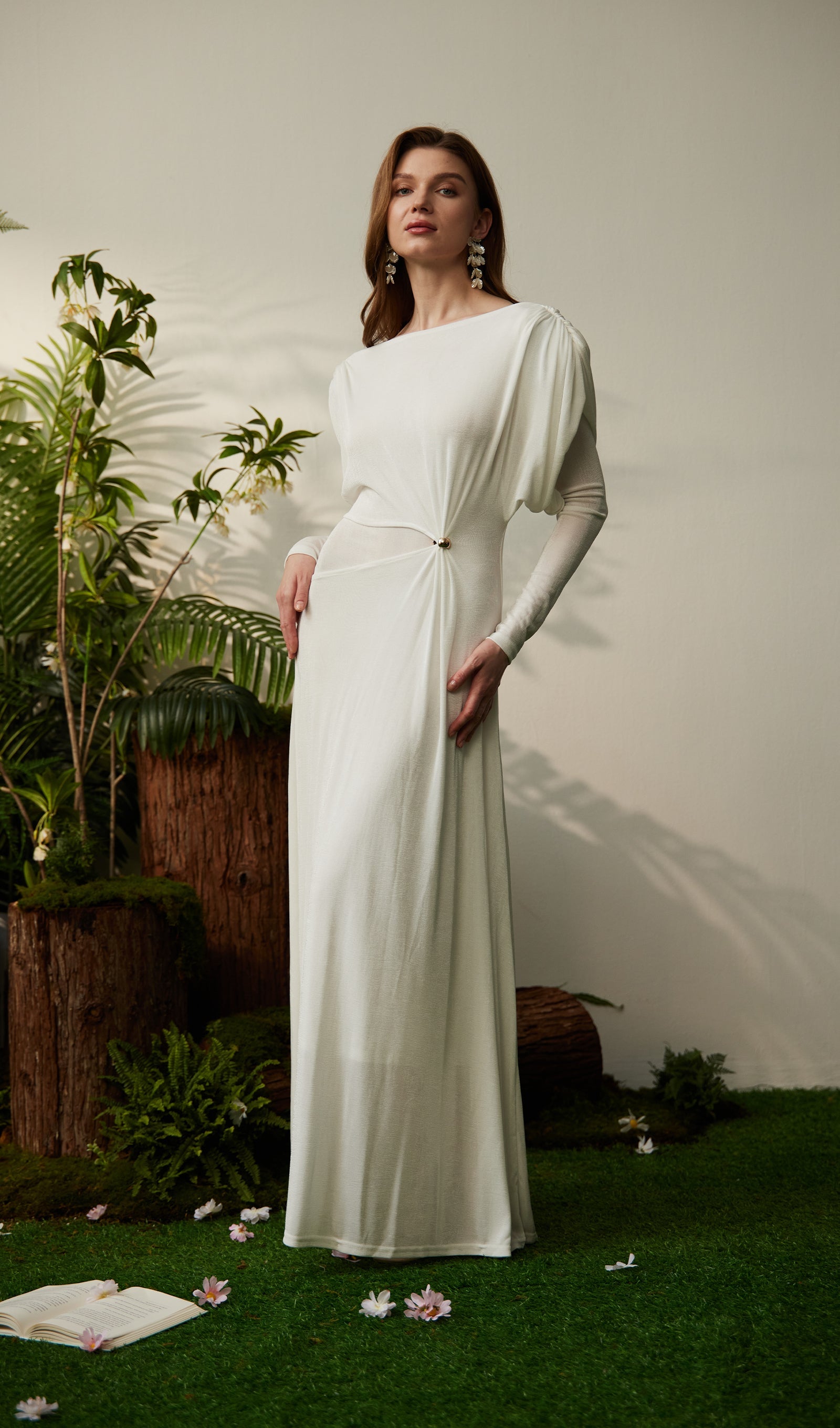 Metallic Decor Maxi Dress