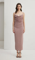 Gathered Draped Maxi Dress