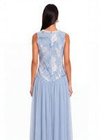 Riley Sleeveless Beaded Midi Dress In Blue