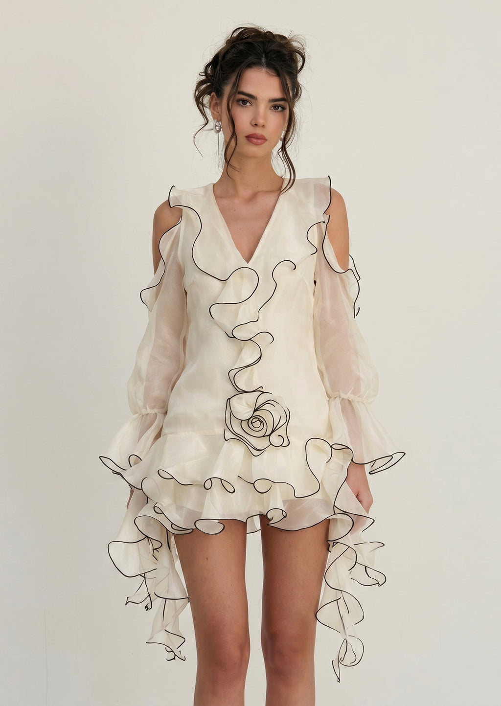 Blanche Ruffle Bubble Mini Dress