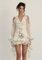 Blanche Ruffle Bubble Mini Dress