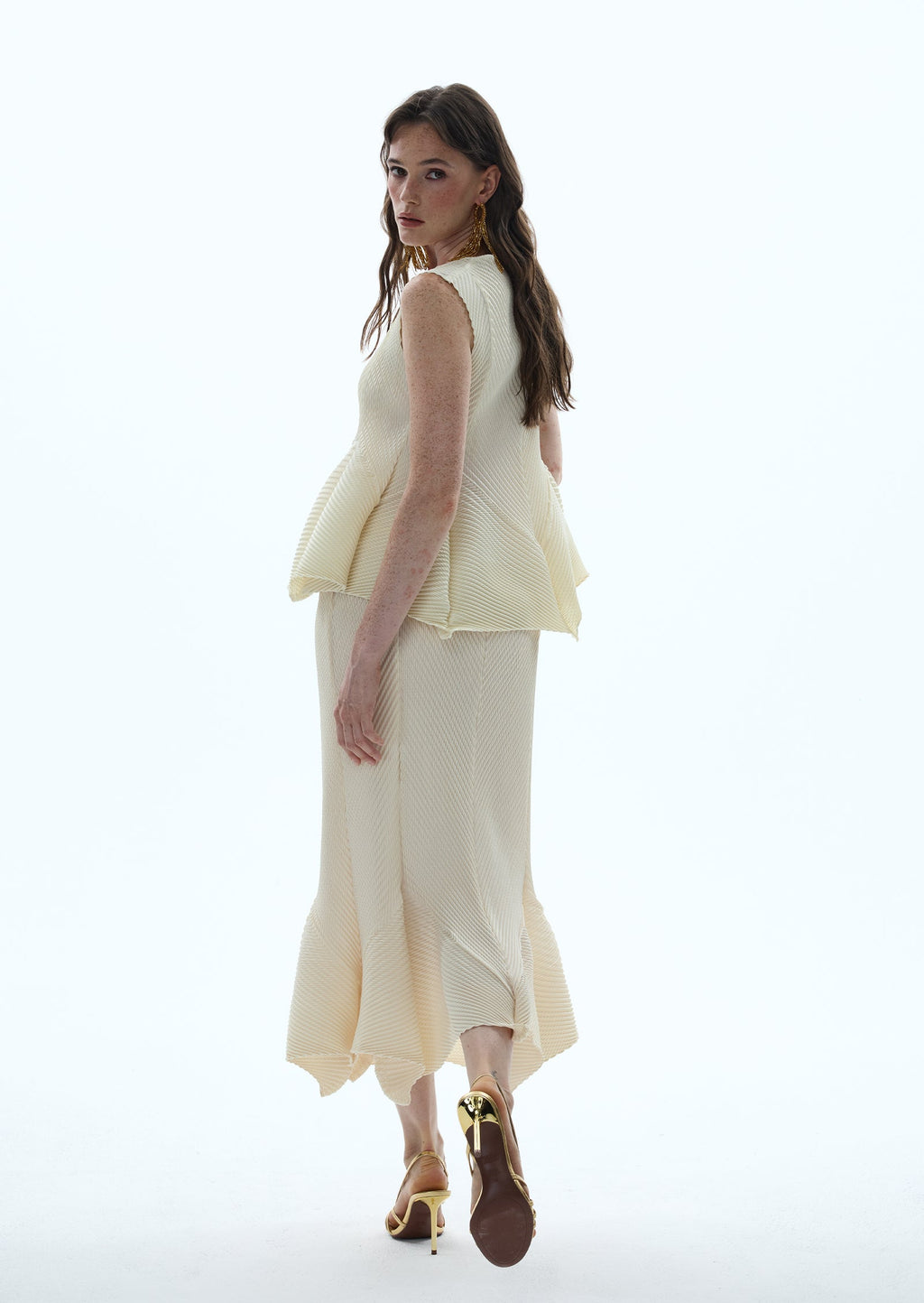 Nabil Stretch Top & Stretch Midi Skirt Set
