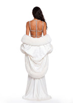 Gabija Satin V Neck Maxi Dress In White