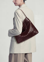 Margaret Woven Tote Bag In Grape Purple