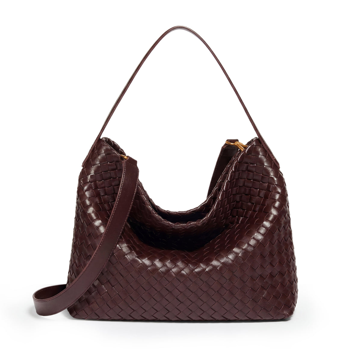 Margaret Woven Tote Bag In Grape Purple