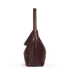 Margaret Woven Tote Bag In Grape Purple