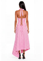 Sabrina Stripe Halter Corset & Wrap Skirt Set