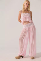 ( 60% OFF Final Week ) Luenie Chiffon Top & Pant Two Piece Set - 8 colors