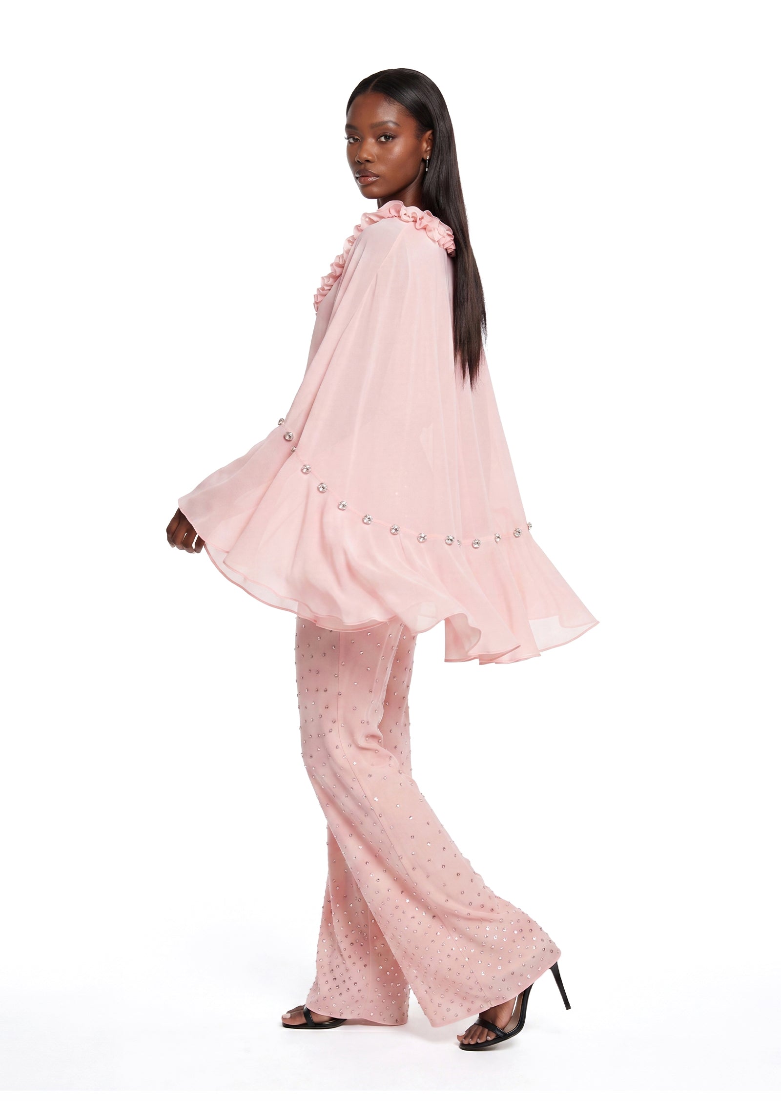 Bahula Ruffle Two Piece Set In Pink