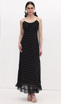 Polka Dot Chiffon Slip Midi Dress