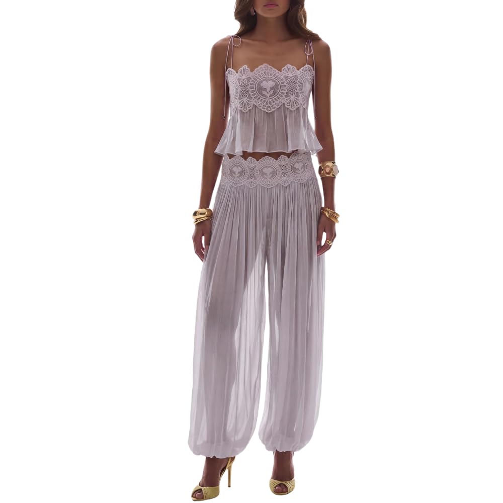 ( 60% OFF Final Week ) Luenie Chiffon Top & Pant Two Piece Set - 8 colors