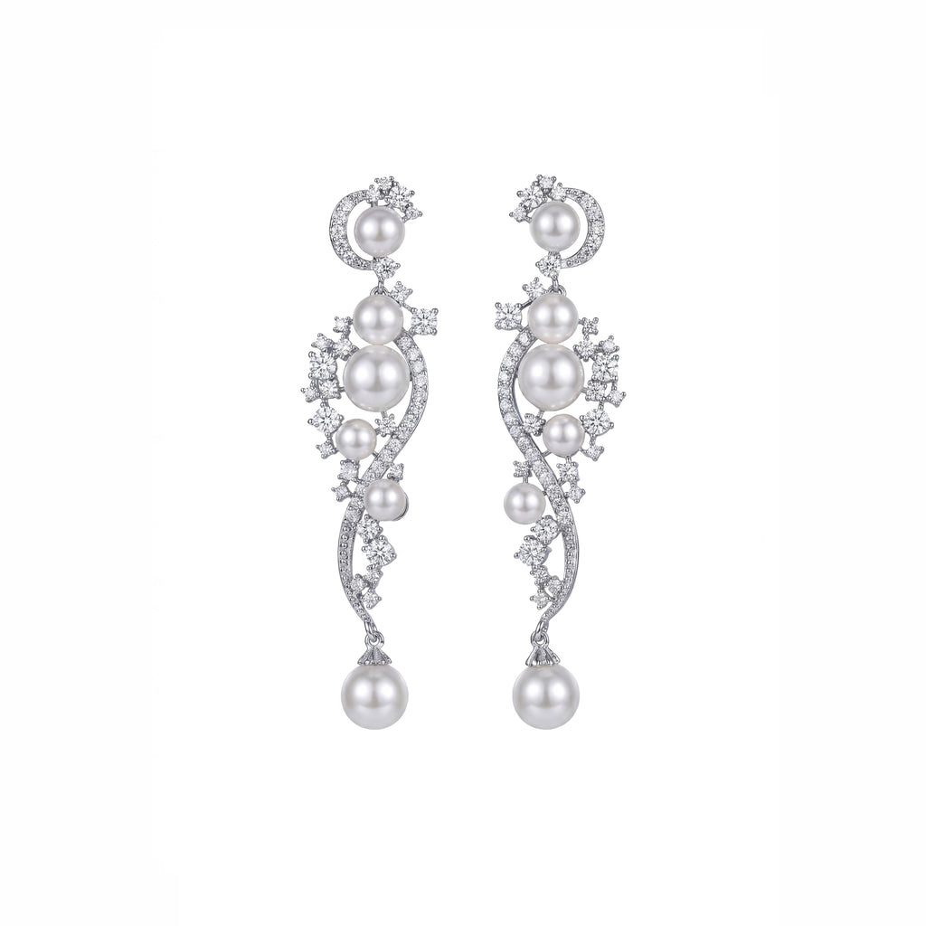 Pear Zirconia Drop Bridal  Earrings