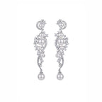 Pear Zirconia Drop Bridal  Earrings
