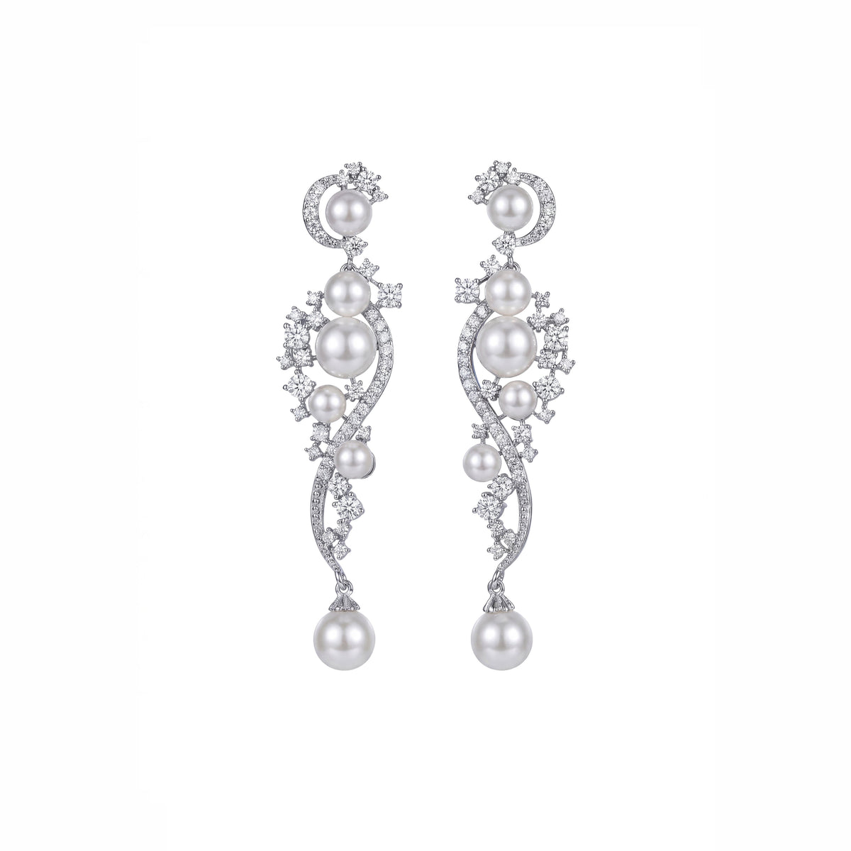 Pear Zirconia Drop Bridal  Earrings