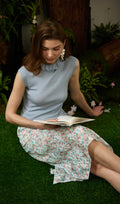 Ruched Collar Knited Top