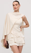 Satin Cape Two Piece Mini Dress