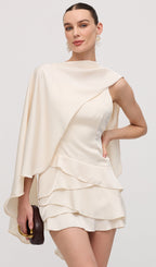 Satin Cape Two Piece Mini Dress