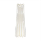 Solid Satin Flared Maxi Dress