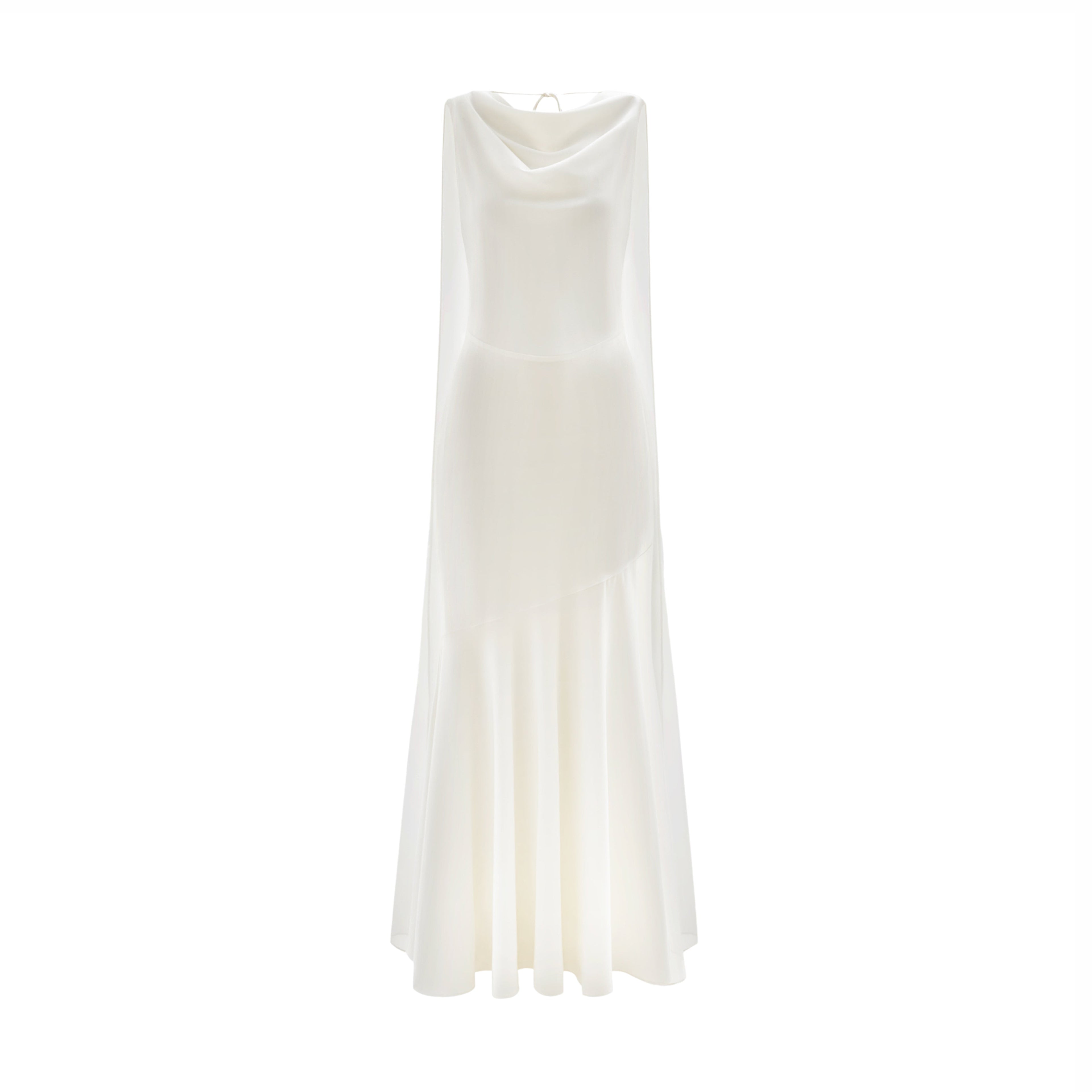 Solid Satin Flared Maxi Dress