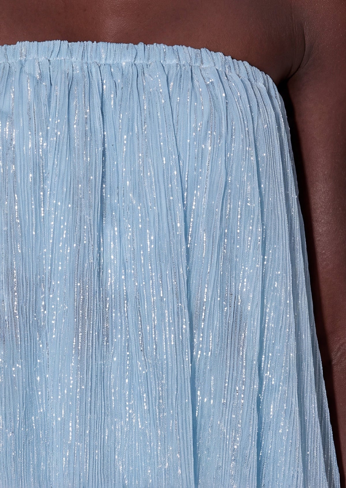 Chasya Strapless Top & Skirt Set With Subtle Shimmer