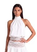 Kachina Halter Neck Lace Sleeveless Top