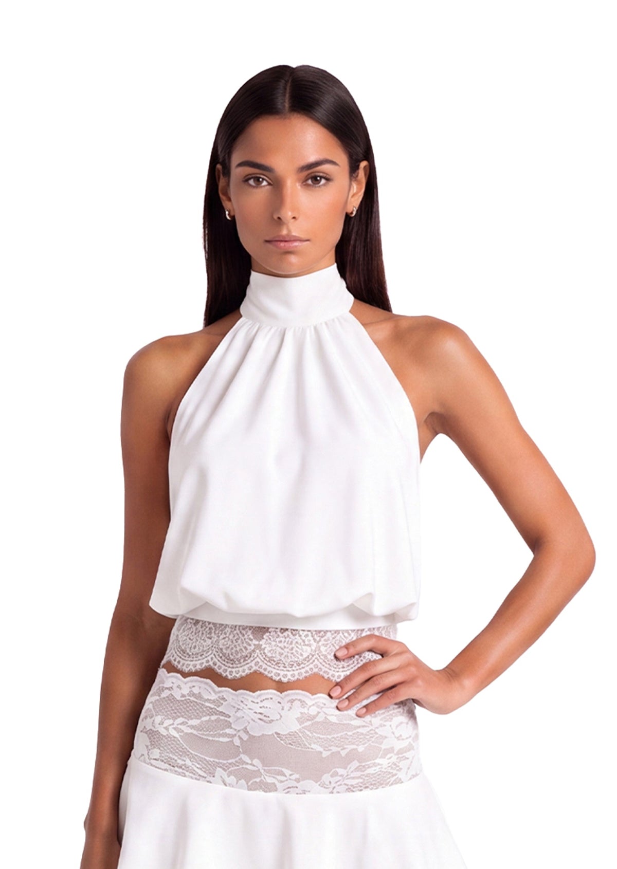 Kachina Halter Neck Lace Sleeveless Top