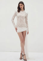 Sequin Embellished Lace Mini Dress