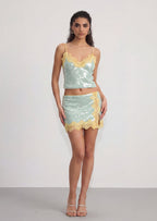 Melora Sequined Top & Mini Skirt Set