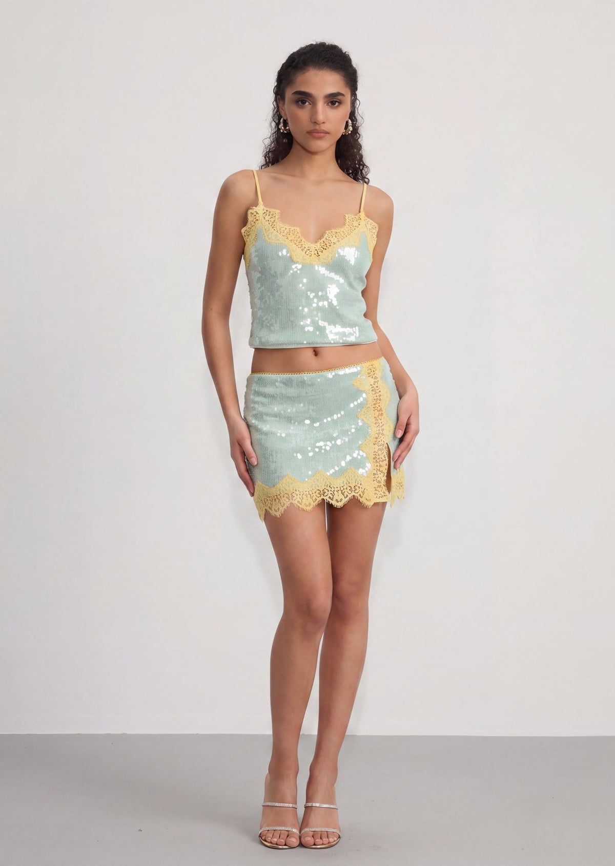 Melora Sequined Top & Mini Skirt Set