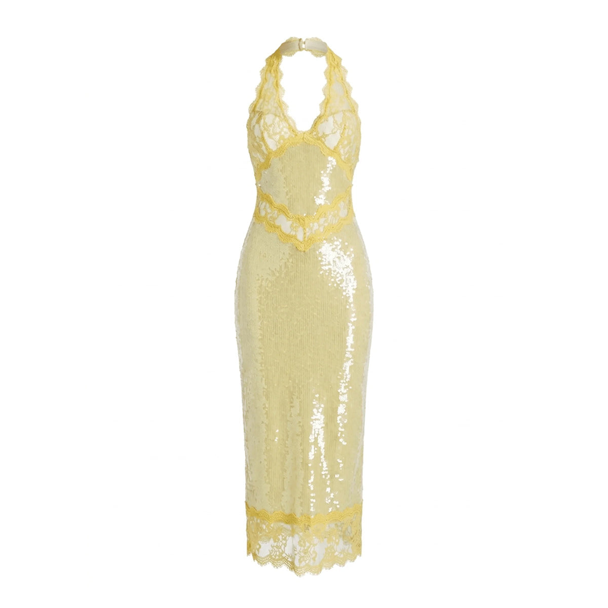 Julieta Sequin Lace Midi Dress