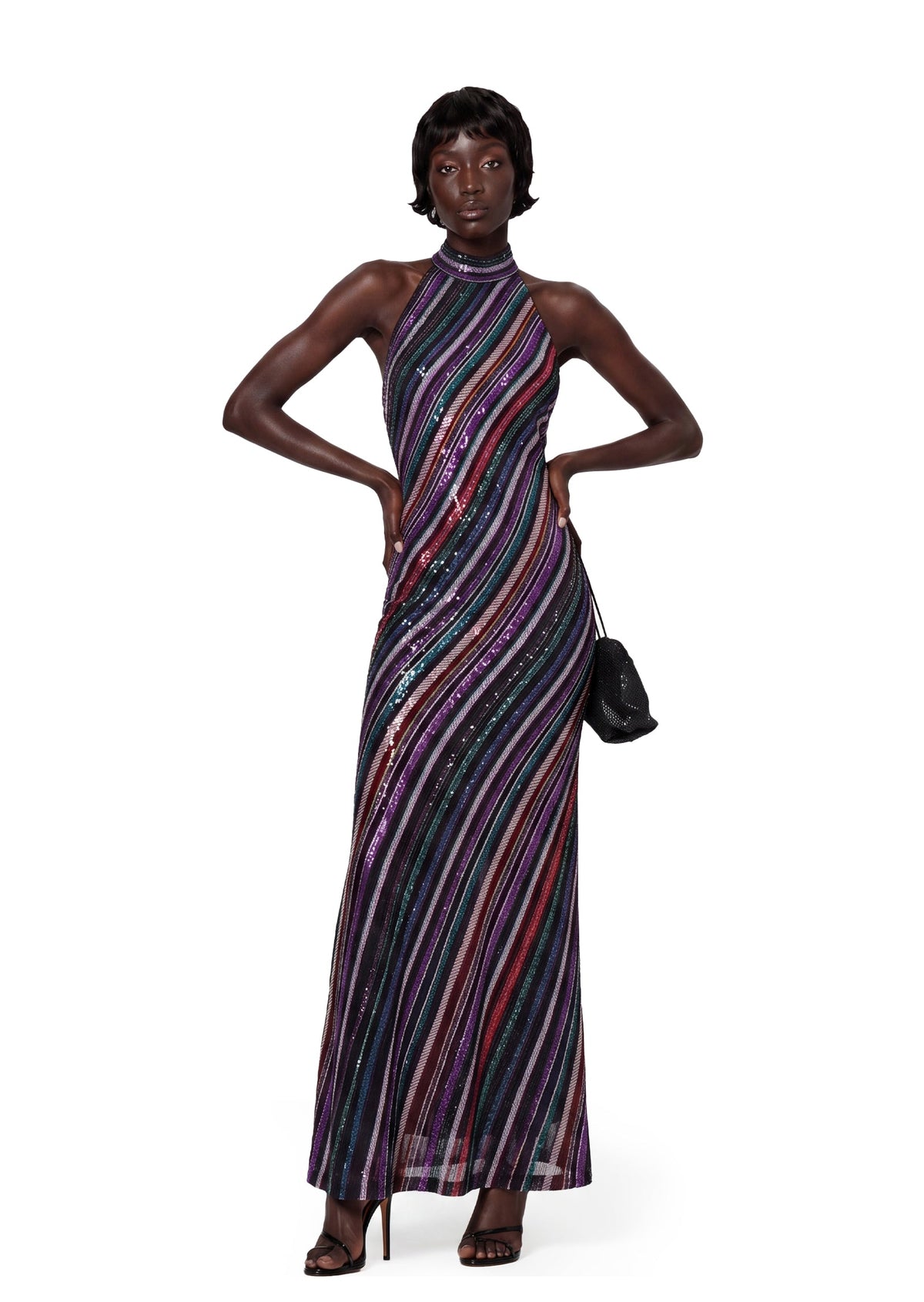 Missoni Sequined Striped Open Back Maxi Dress