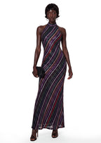 Missoni Sequined Striped Open Back Maxi Dress
