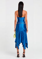 Jett Self-Tied Bow Top And Ruffle Midi Skirt Set