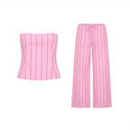Sabrina Stripe Strapless Corset & Maxi Pants Set