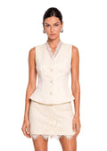 Abhay Sleeveless Top & Lace Mini Skirt Set