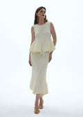 Nabil Stretch Top & Stretch Midi Skirt Set