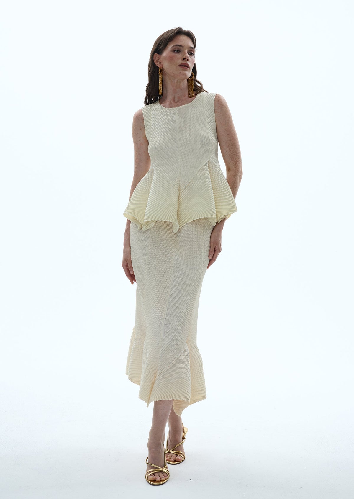 Nabil Stretch Top & Stretch Midi Skirt Set