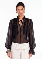 Jadey Sheer Top In Black