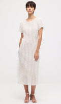 Short Sleeve Crochet Midi Dress