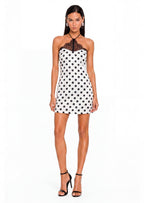 Qasim Polka Dot Halter Slip Mini Dress