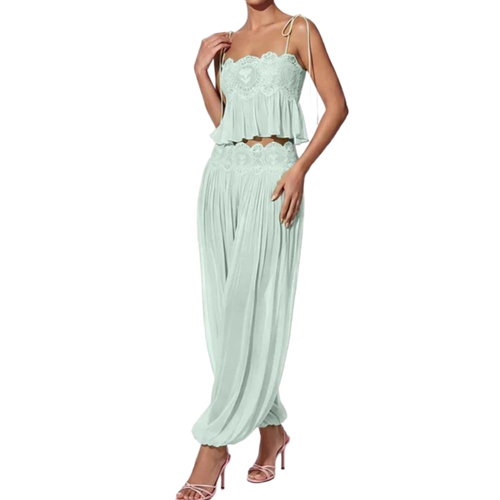 ( 60% OFF Final Week ) Luenie Chiffon Top & Pant Two Piece Set - 8 colors