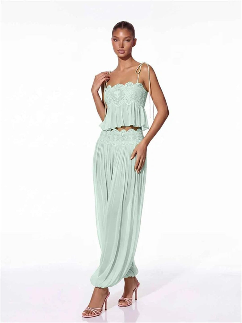 ( 60% OFF Final Week ) Luenie Chiffon Top & Pant Two Piece Set - 8 colors