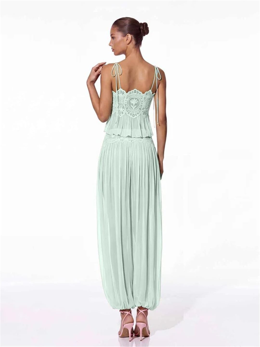 ( 60% OFF Final Week ) Luenie Chiffon Top & Pant Two Piece Set - 8 colors