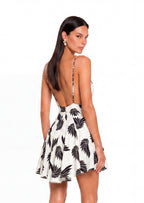 Margot Pleated Printed Mini Dress