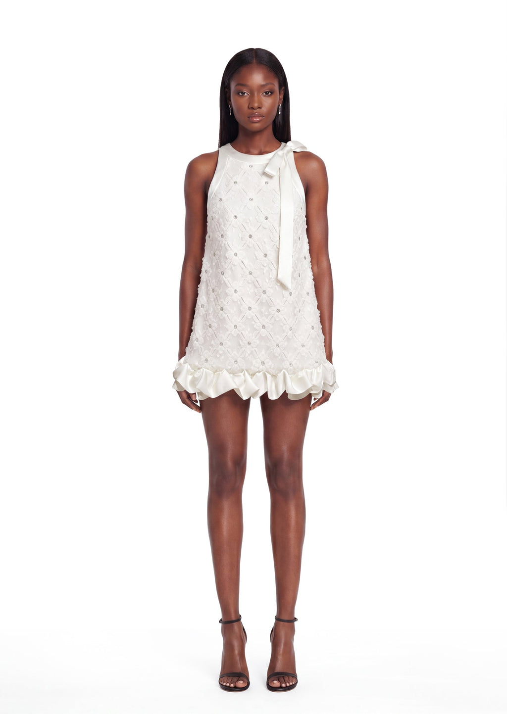 Iara Sleeveless Appliqué Mini Dress