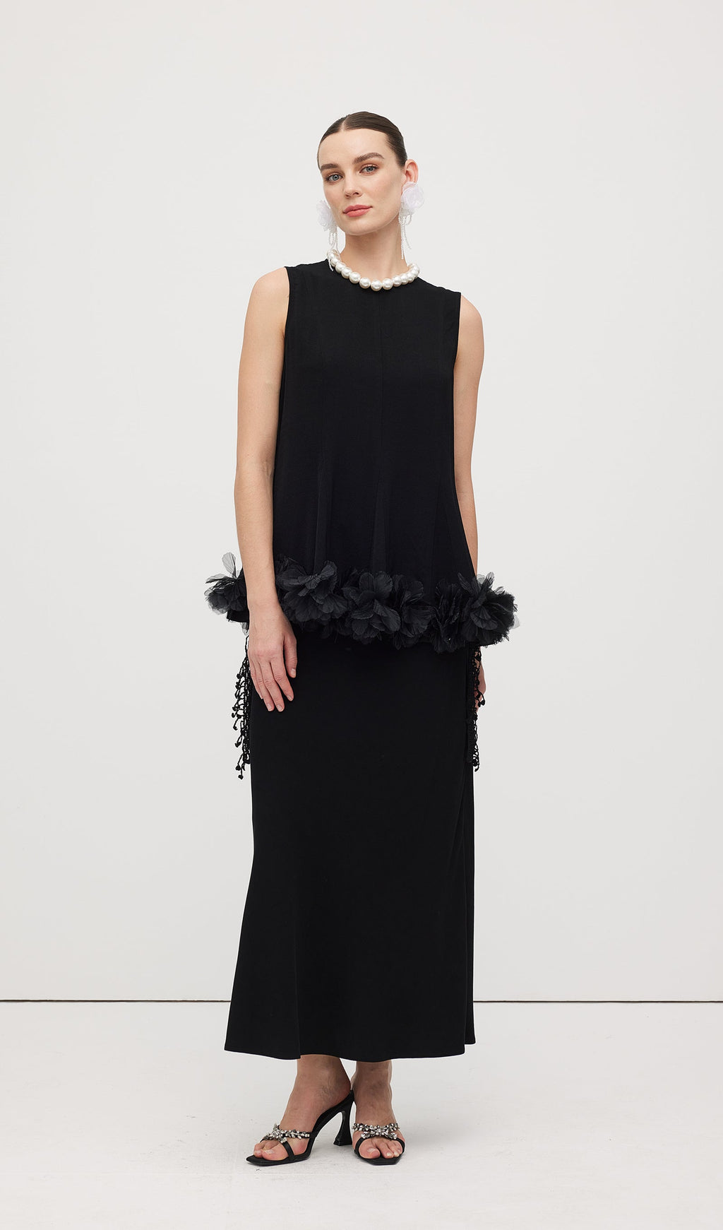 Sleeveless Ruffle Maxi Dress Sets