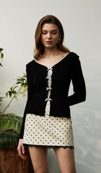 Solid Bow Knit Top