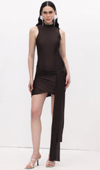 Solid Slinky Mini Dress