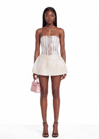 Hallie Strapless Mini Dress In White