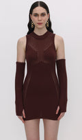 Stretchy Mini Knit Dress Included Sleeves